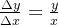 \frac{\Delta y}{\Delta x}=\frac{y}{x}