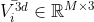 \bar{V_{i}^{3d}} \in \mathbb{R}^{M\times3}