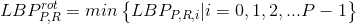 LBP_{P,R}^{rot}=min\begin{Bmatrix} LBP_{P,R,i}|i=0,1,2,...P-1 \end{Bmatrix}