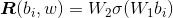 \boldsymbol{R}(b_i,w)=W_2\sigma(W_1b_i)