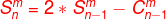 {\color{Red} S_{n}^{m}=2 * S_{n-1}^{m}-C _{n-1}^{m}}