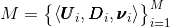 M=\begin{Bmatrix} \left \langle \pmb U_{i},\pmb D_{i},\pmb \nu _{i} \right \rangle \end{Bmatrix}_{i=1}^{M}