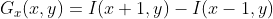 G_x(x,y)=I(x+1,y)-I(x-1,y)