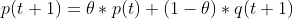 p(t+1)=\theta *p(t)+(1-\theta)*q(t+1)