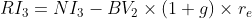 RI_{3} = NI_{3}-BV_{2}\times (1+g)\times r_{e}