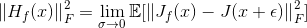 \left \| H_{f}(x) \right \|_{F}^{2}=\lim_{\sigma \rightarrow 0}\mathbb{E}[\left \| J_{f}(x)-J(x+\epsilon ) \right \|_{F}^{2}]