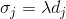 \sigma _{j}=\lambda d_{j}