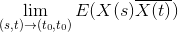 \lim_{(s,t) \to (t_{0},t_{0}) } E(X(s)\overline{X(t)})