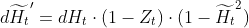 d\widetilde{H_{t}}' = dH_{t} \cdot (1-Z_{t}) \cdot (1-\widetilde{H_{t}}^{2})