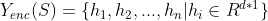 Y_{enc}(S) = \{h_1,h_2,...,h_n|h_i \in R^{d*1}\}