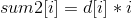 sum2[i]=d[i]*i