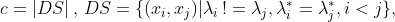 c=\left | DS \right |,\, DS=\{ (x_i,x_j) \vert \lambda_i\,!=\lambda_j,\lambda_i^*=\lambda_j^*,i<j\},