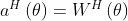 a^{H}\left ( \theta \right )=W^{H}\left ( \theta \right )