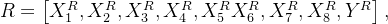 R=\left [ X_{1}^{R},X_{2}^{R},X_{3}^{R},X_{4}^{R},X_{5}^{R}X_{6}^{R},X_{7}^{R},X_{8}^{R},Y^{R} \right ],