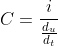 C=\frac{i}{\frac{d{_u}}{d{_t}}}