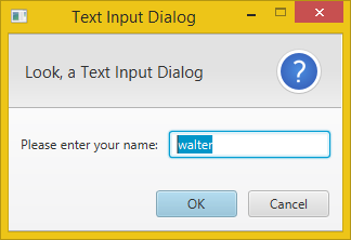 text input dialog