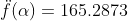 \ddot f(\alpha)=165.2873