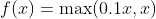 f(x)=\max (0.1 x, x)