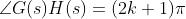 \angle G(s)H(s)=(2k+1)\pi