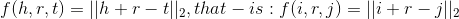 f(h,r,t)=||h+r-t||_2 ,that-is: f(i,r,j)=||i+r-j||_2