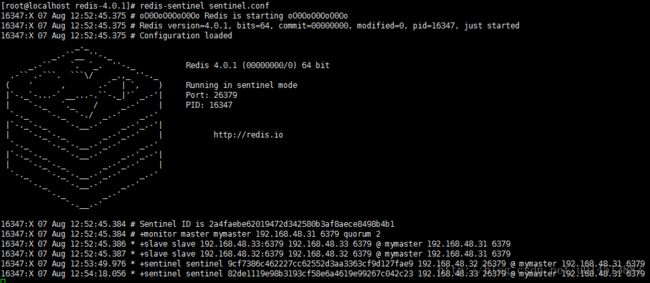 Redis Sentinel启动信息