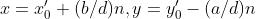 x=x_0'+ (b/d)n,y =y_0' - (a/d)n