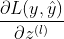 \frac{\partial L(y,\hat y)}{\partial z^{(l)}}