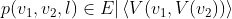 p(v_{1},v_{2},l)\in E|\left \langle V(v_{1},V(v_{2})) \right \rangle