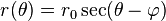 r(\theta) = {r_0}\sec(\theta-\varphi) \,