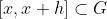 [x, x+h]\subset G