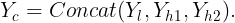 \large Y_{c} = Concat (Y_{l}, Y_{h1}, Y_{h2}) .