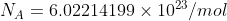 N_{A}=6.02214199\times10^{23}/mol