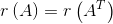 r\left ( A \right )=r\left ( A^{T} \right )