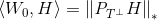 \left \langle W_{0},H \right \rangle=\left \| \emph{P}_{T^{\perp }}H \right \|_{*}