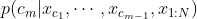 p(c_m | x_{c_1}, \cdots, x_{c_{m-1}}, x_{1:N})