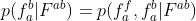 p(f_{a}^{b}|F^{ab})=p(f_{a}^{f},f_{a}^{b}|F^{ab})