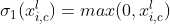 \sigma _1(x^l_{i,c}) = max(0, x^l_{i,c})