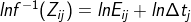 lnf^{-1}(Z_{ij})=lnE_{ij}+ln\Delta t_{j}