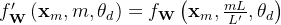 f_{\mathbf{W}}^{\prime}\left(\mathbf{x}_{m}, m, \theta_{d}\right)=f_{\mathbf{W}}\left(\mathbf{x}_{m}, \frac{m L}{L^{\prime}}, \theta_{d}\right)