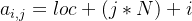 a_{i,j}=loc+(j\ast N)+i