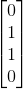 \begin{bmatrix} 0\\ 1 \\1 \\ 0 \end{bmatrix}