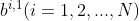 b^{i,1}(i=1,2,...,N)