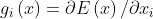 g_{i}\left ( x \right )=\partial E\left ( x \right )/\partial x_{i}