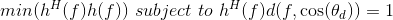 min(h^{H}(f)h(f)) \ subject \ to\ h^{H}(f)d(f,\cos(\theta_d)) = 1