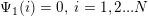 \small \Psi_1(i)=0,\;i=1,2...N