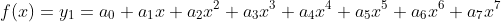 \\f(x) = y_{1} = a_{0} + a_{1}x+ a_{2}x^2 + a_{3}x^3+a_{4}x^4 + a_{5}x^5 + a_{6}x^6 + a_{7}x^7