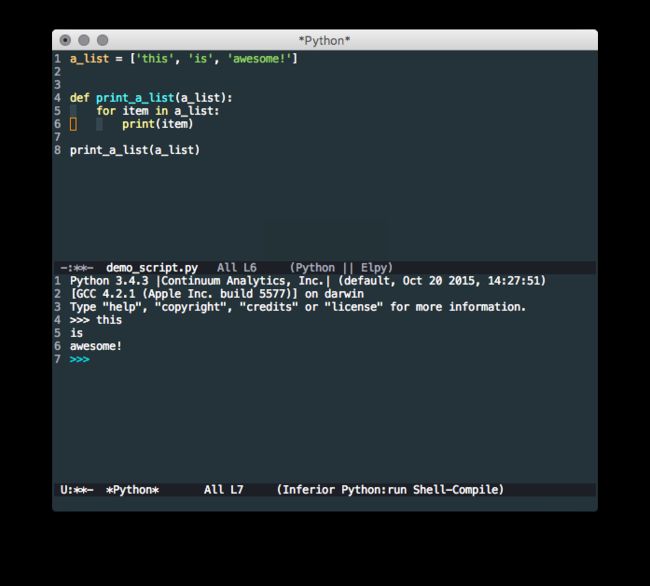 emacs elpy execute