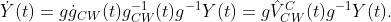 \dot Y(t) = g\dot g_{CW}(t)g^{-1}_{CW}(t)g^{-1}Y(t) = g\hat V_{CW}^C(t)g^{-1}Y(t).