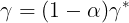 \large \gamma = (1-\alpha)\gamma^*