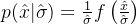 p(\hat{x}|\hat{\sigma}) = \frac{1}{\hat{\sigma}}f\left(\frac{\hat{x}}{\hat{\sigma}}\right)